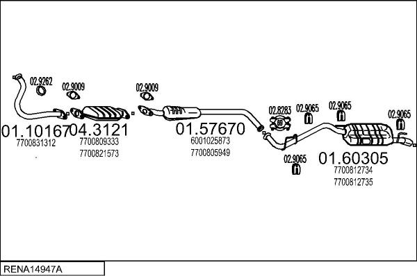 MTS RENA14947A003768 - Система випуску ОГ autocars.com.ua