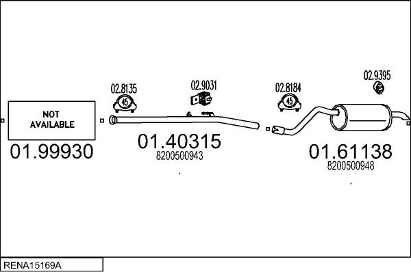 MTS RENA15169A023485 - Система випуску ОГ autocars.com.ua