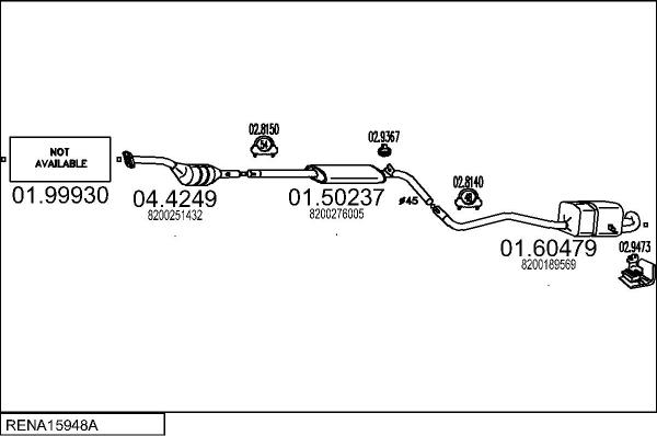 MTS RENA15948A059947 - Система випуску ОГ autocars.com.ua