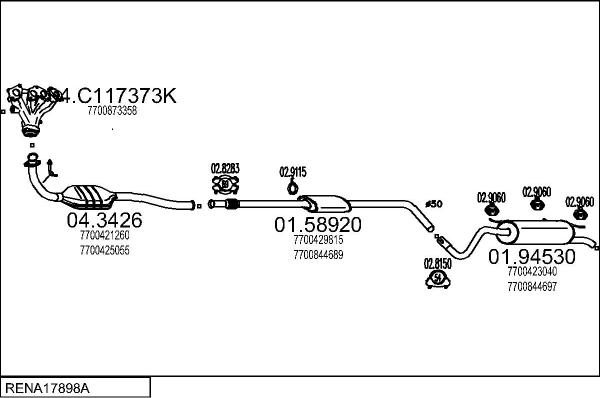 MTS RENA17898A057687 - Система випуску ОГ autocars.com.ua
