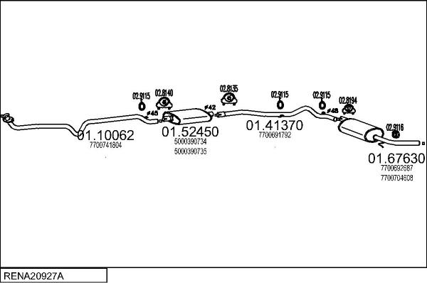 MTS RENA20927A007949 - Система випуску ОГ autocars.com.ua
