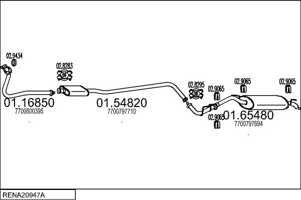 MTS RENA20947A029869 - Система випуску ОГ autocars.com.ua