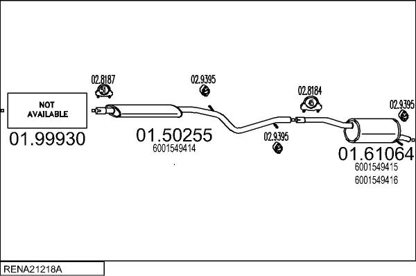 MTS RENA21218A026545 - Система випуску ОГ autocars.com.ua