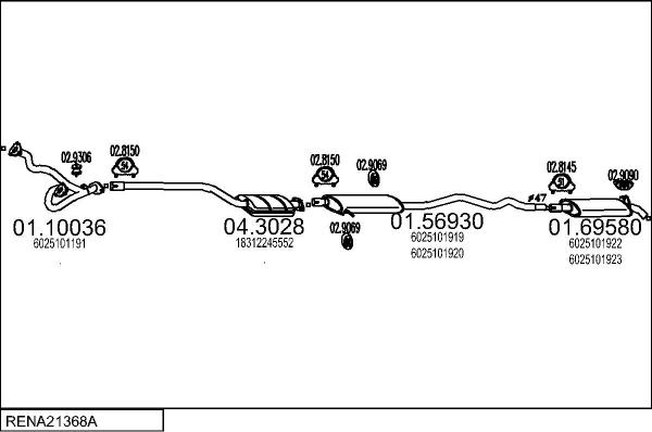 MTS RENA21368A002126 - Система випуску ОГ autocars.com.ua