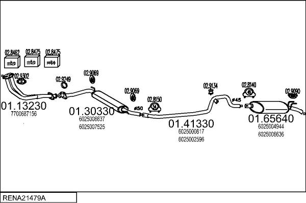 MTS RENA21479A002106 - Система випуску ОГ autocars.com.ua