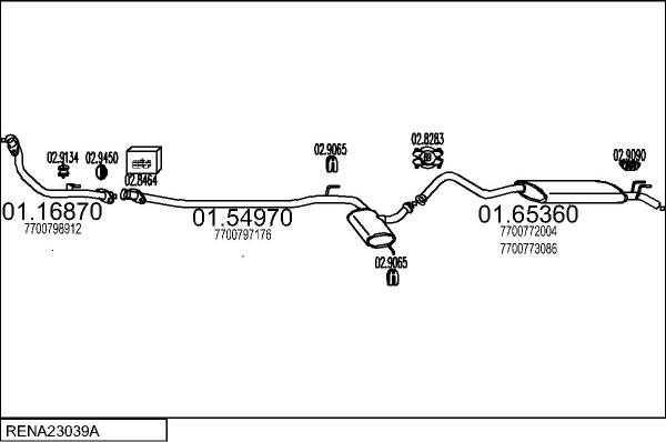 MTS RENA23039A007616 - Система випуску ОГ autocars.com.ua