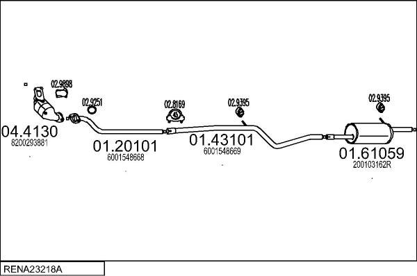 MTS RENA23218A025659 - Система випуску ОГ autocars.com.ua