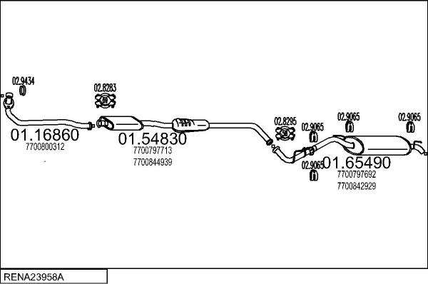 MTS RENA23958A055881 - Система випуску ОГ autocars.com.ua