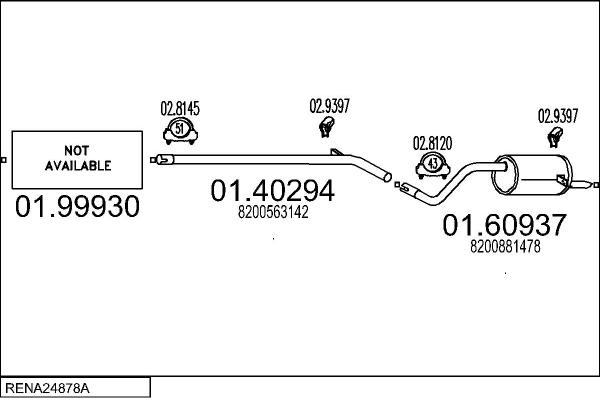 MTS RENA24878A034745 - Система випуску ОГ autocars.com.ua