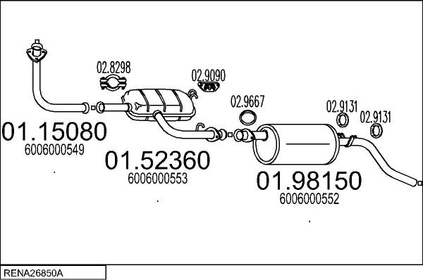MTS RENA26850A027739 - Система випуску ОГ autocars.com.ua