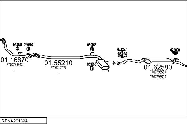 MTS RENA27169A005050 - Система випуску ОГ autocars.com.ua