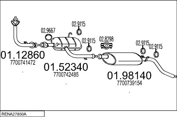 MTS RENA27850A027739 - Система випуску ОГ autocars.com.ua