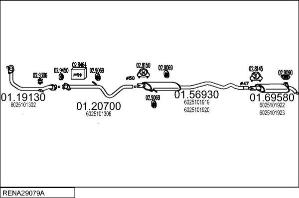MTS RENA29079A004749 - Система випуску ОГ autocars.com.ua