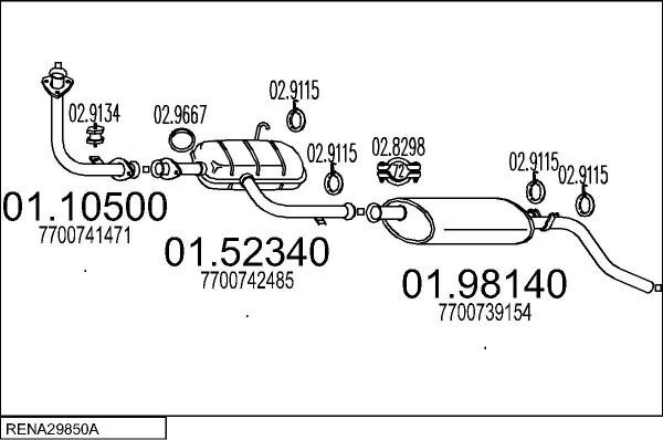 MTS RENA29850A013415 - Система випуску ОГ autocars.com.ua