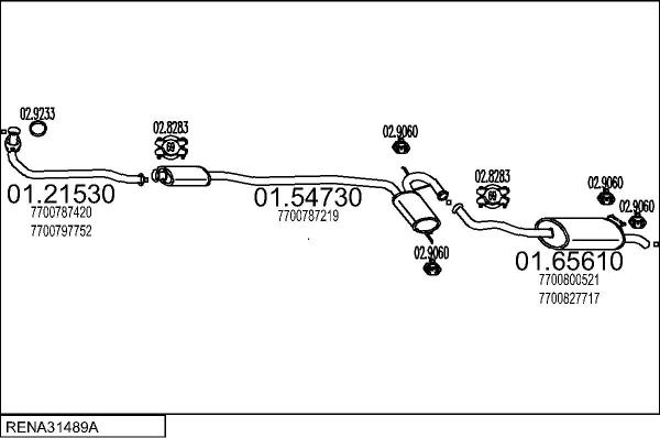 MTS RENA31489A012402 - Система випуску ОГ autocars.com.ua