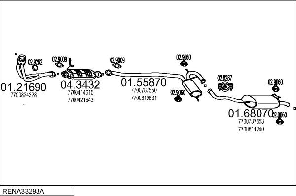 MTS RENA33298A004748 - Система випуску ОГ autocars.com.ua