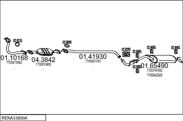 MTS RENA33850A008416 - Система випуску ОГ autocars.com.ua