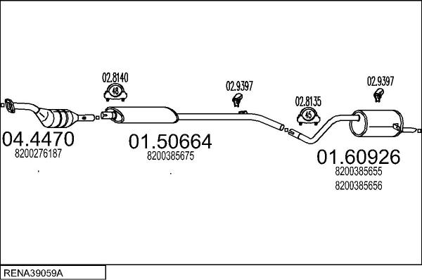 MTS RENA39059A029987 - Система випуску ОГ autocars.com.ua