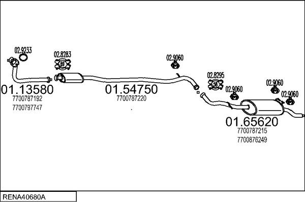 MTS RENA40680A012328 - Система випуску ОГ autocars.com.ua