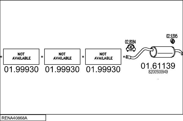 MTS RENA40868A005284 - Система випуску ОГ autocars.com.ua