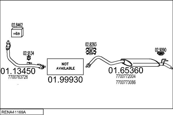 MTS RENA41169A028709 - Система випуску ОГ autocars.com.ua