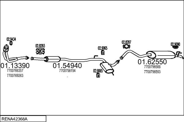 MTS RENA42368A027232 - Система випуску ОГ autocars.com.ua