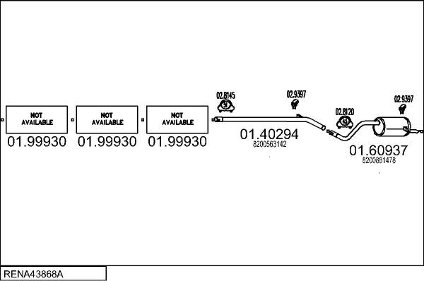 MTS RENA43868A005265 - Система випуску ОГ autocars.com.ua