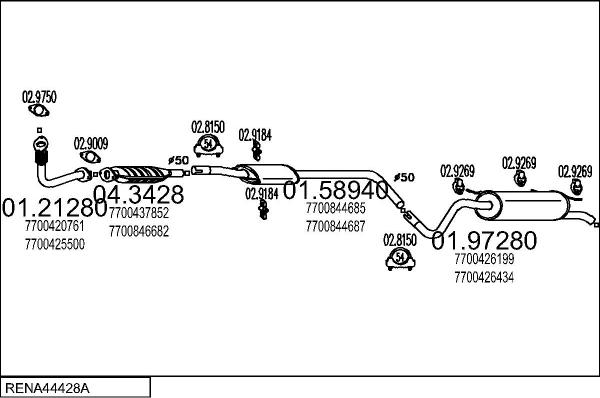 MTS RENA44428A118746 - Система випуску ОГ autocars.com.ua