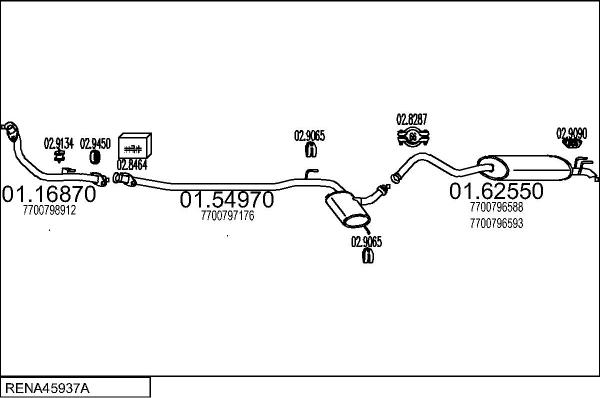 MTS RENA45937A007619 - Система випуску ОГ autocars.com.ua