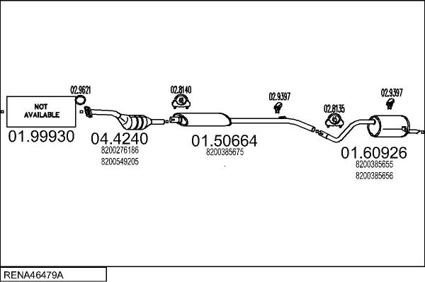 MTS RENA46479A019046 - Система випуску ОГ autocars.com.ua