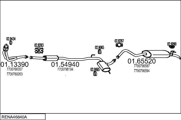MTS RENA46840A012527 - Система випуску ОГ autocars.com.ua