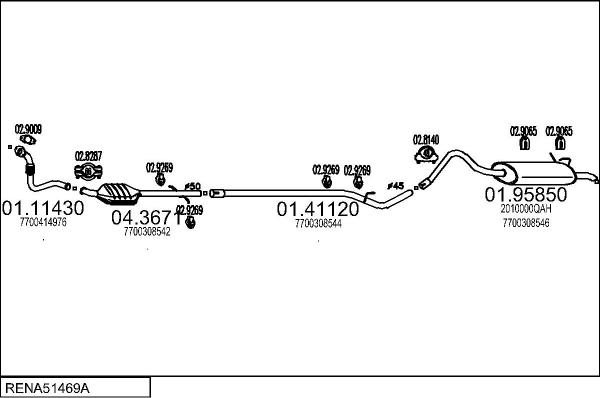 MTS RENA51469A027220 - Система випуску ОГ autocars.com.ua