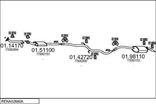MTS RENA52680A003766 - Система випуску ОГ autocars.com.ua