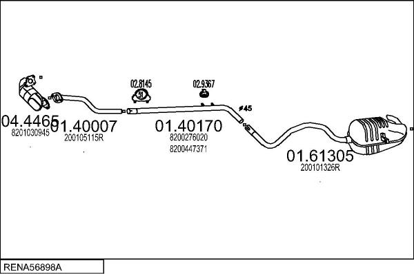 MTS RENA56898A005858 - Система випуску ОГ autocars.com.ua