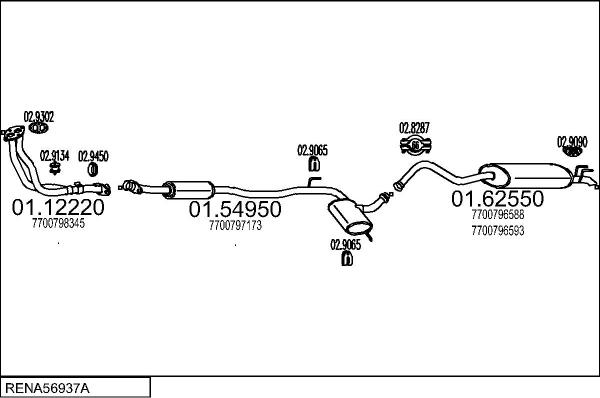 MTS RENA56937A027235 - Система випуску ОГ autocars.com.ua