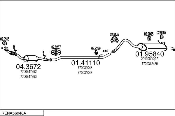 MTS RENA56948A023222 - Система випуску ОГ autocars.com.ua