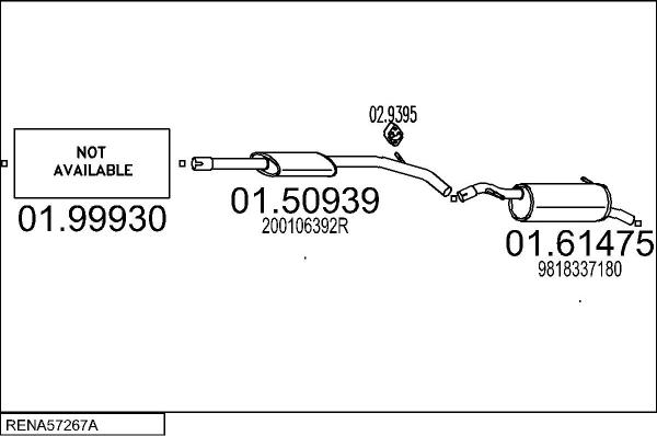 MTS RENA57267A133851 - Система випуску ОГ autocars.com.ua