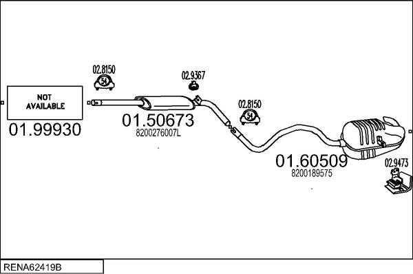 MTS RENA62419B017442 - Система випуску ОГ autocars.com.ua