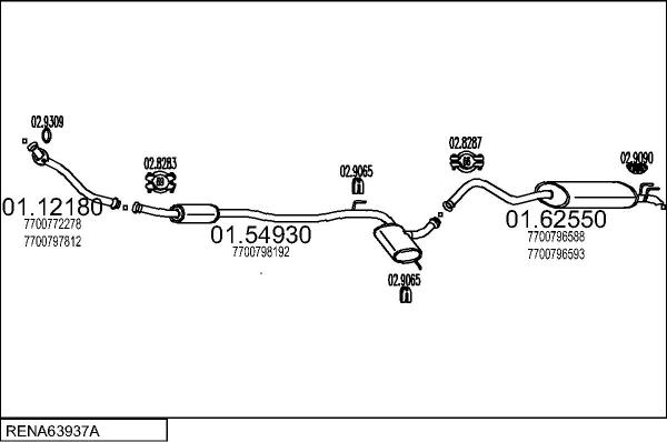 MTS RENA63937A017483 - Система випуску ОГ autocars.com.ua