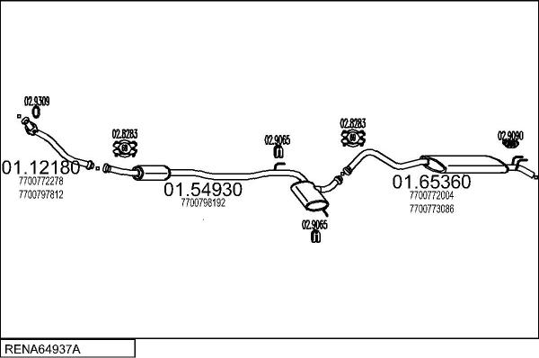 MTS RENA64937A012411 - Система випуску ОГ autocars.com.ua