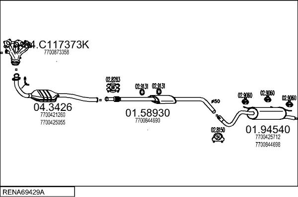 MTS RENA69429A005347 - Система випуску ОГ autocars.com.ua