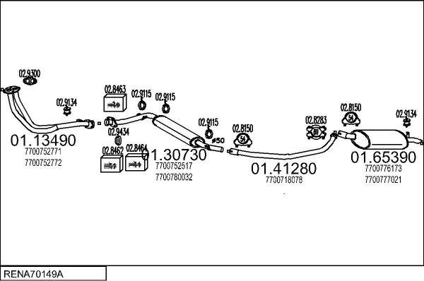 MTS RENA70149A008695 - Система випуску ОГ autocars.com.ua