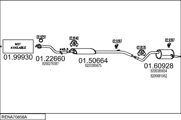 MTS RENA70858A011056 - Система випуску ОГ autocars.com.ua