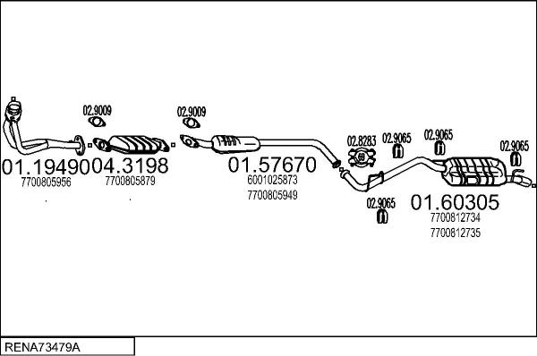 MTS RENA73479A002130 - Система випуску ОГ autocars.com.ua