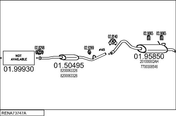MTS RENA73747A052449 - Система випуску ОГ autocars.com.ua