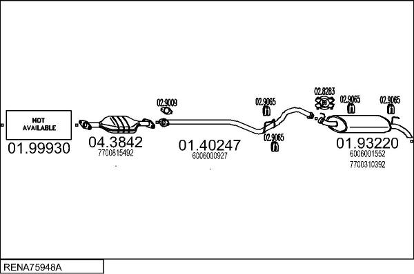 MTS RENA75948A003771 - Система випуску ОГ autocars.com.ua