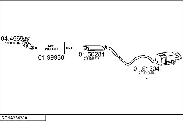 MTS RENA76478A057393 - Система випуску ОГ autocars.com.ua