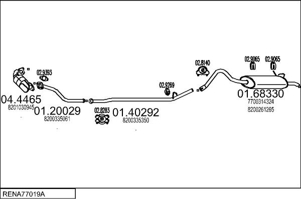 MTS RENA77019A019034 - Система випуску ОГ autocars.com.ua