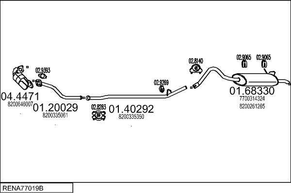 MTS RENA77019B019034 - Система випуску ОГ autocars.com.ua
