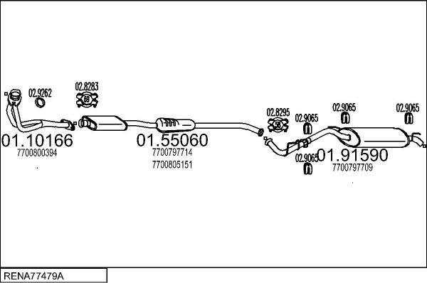 MTS RENA77479A008612 - Система випуску ОГ autocars.com.ua